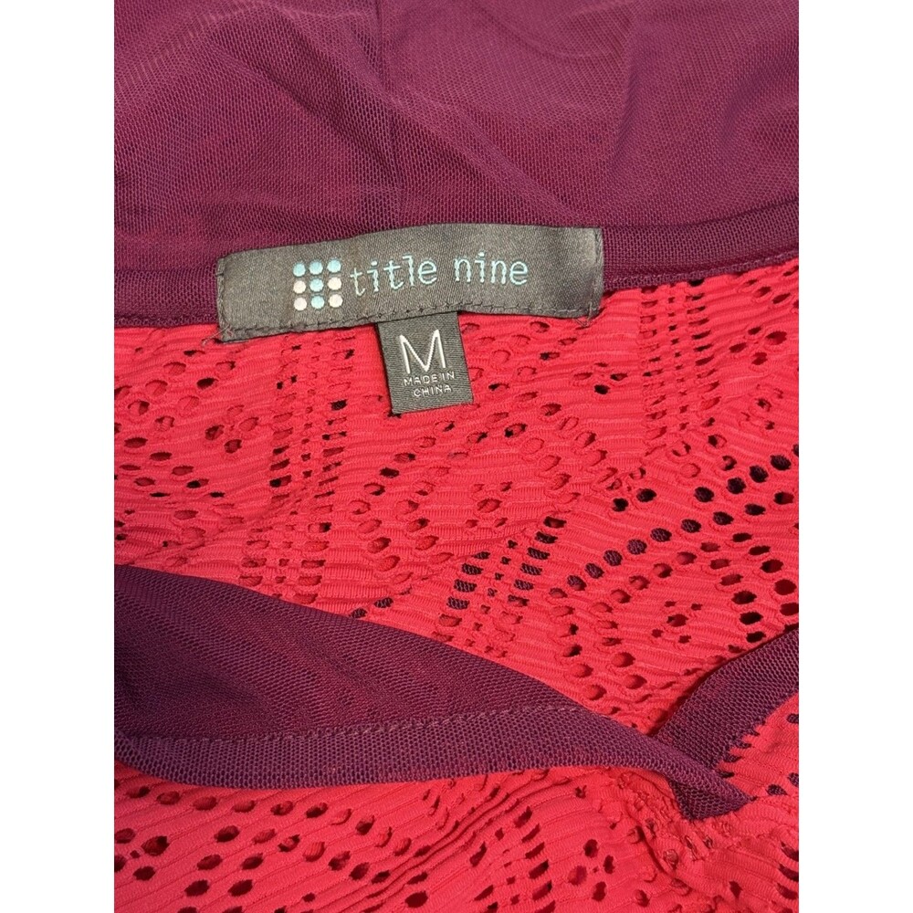 Title Nine Hider Hoodie Medium Dragonfruit Pink Purple Trim UPF 50+ Sun Shirt EU - Picture 8 of 8